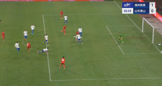 DB视讯官方登录入口半场-杨超声精彩倒钩罗德里格传射 梅州客家暂3-1山东泰山